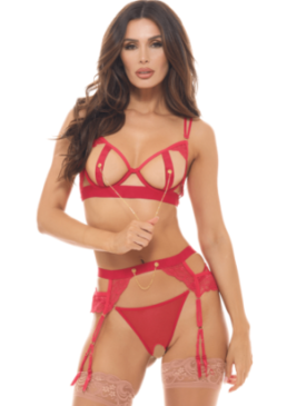 Ensemble 3 pièces rouge - REN53050-TRED